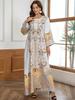 ZD025 Stylish Muslim Women's Beaded Print Robe Dress