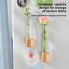 Creative Magnetic Wall-Mounted Test Tube Vase Hydroponic Flower Arranger Natural Wood Color Simple Modern Home Living Room Wall