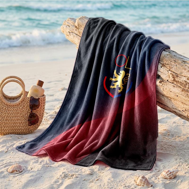 Lyon FC Baskılı Mikrofiber Plaj Havlusu Hızlı Kuruyan Emici Büyük Havlu Plaj Yüzme Seyahat İçin