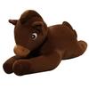 Cartoon Lying Down Brown Horse Throw Pillow Plush Toy Doll Foal Zodiac Horse Doll Children Soothing Doll