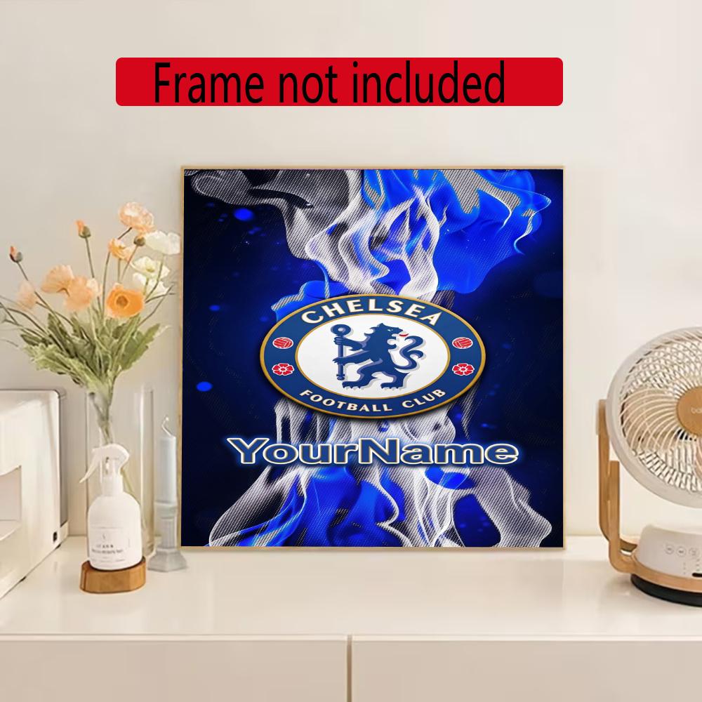 Chelsea Fc Personalized Text Diamond Painting Round Diamond Mosaic Rhinestones Diamond Embroidery Craft Kit Wall Decor Without Frame