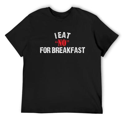 I Eat No For Breakfast T-Shirt Summer Tops Plain Plain T Shirts Men