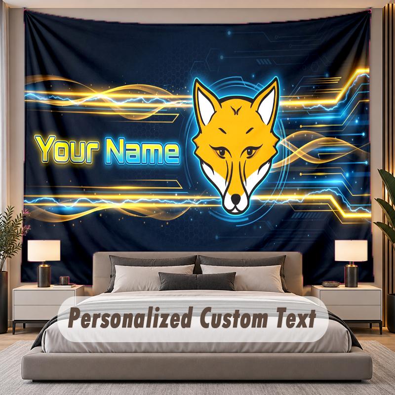 Custom Name Text Tapestry Leicester City Personalized Polyester Wall Tapestry For Bedroom And Room