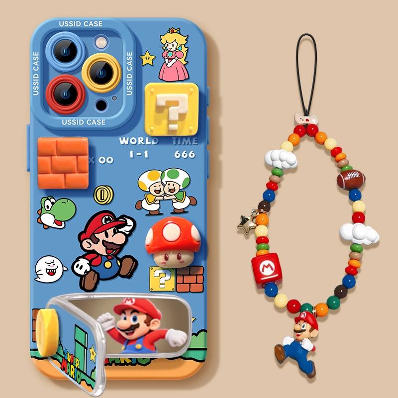Blue Mario Phone Case New Iphone17promax Mirror Holder Soft Case