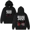 Moletons da Banda Bon Jovi Roupas Gráficas da Turnê Bon Jovi Forever Pulôveres Unissex High Street de Manga Comprida Moletom Streetwear