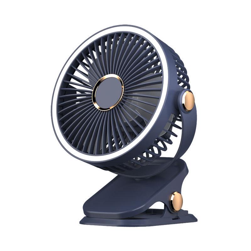 USB Rechargeable Clip-On Fan with Night Light for Dorms and Offices