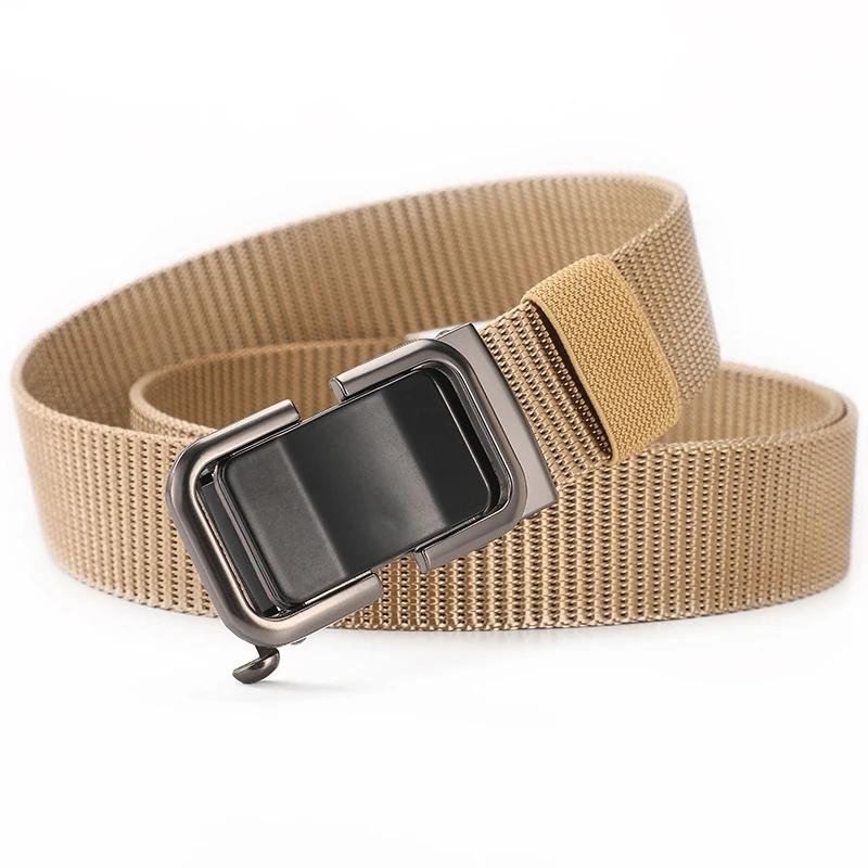 

Мужской автоматический ремень, нейлоновый холст, повседневный модный рабочий ремень, тканевый мужской ремень для джинсов, дизайнерский Cintures для мужчин ZX009 120cm бежевый