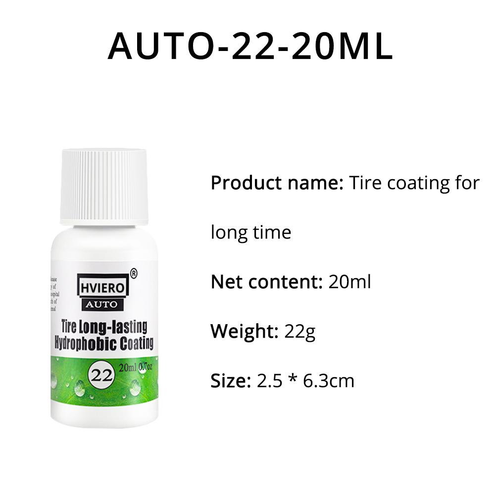 HVIERO 22 Reifencoating 20 50ml Auto Autowäsche Reinigungswerkzeuge Lackbeschichtungsmittel Reifen Langlebige Hydrophobe Beschichtung