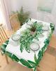 1Pc Tropical Leaf Print Tablecloth Green Botanical Pattern Table Cover For Dining Room Kitchen Decor Dustproof Rectangular