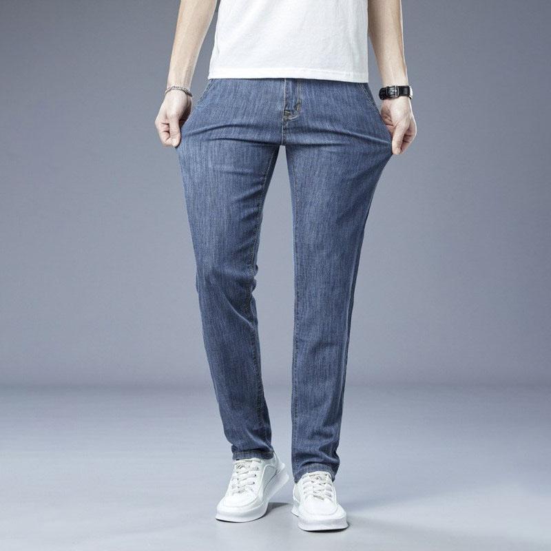 Thin for Summer Men's Classic Style Men Jeans Business  Stretch Denim Male Trousers