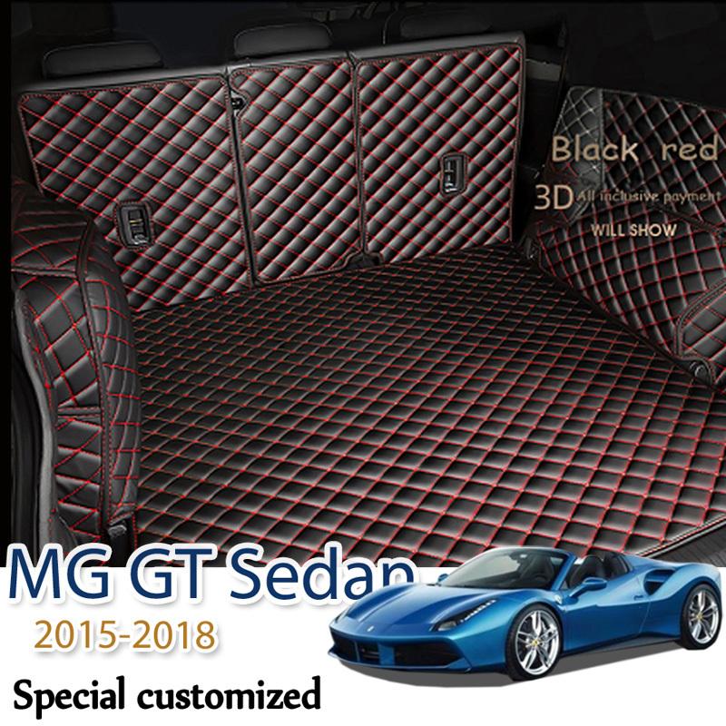 Leather Car Trunk Mats For MG GT Sedan 2015-2018 Rear Trunk Floor Mat Tray Carpet Mud