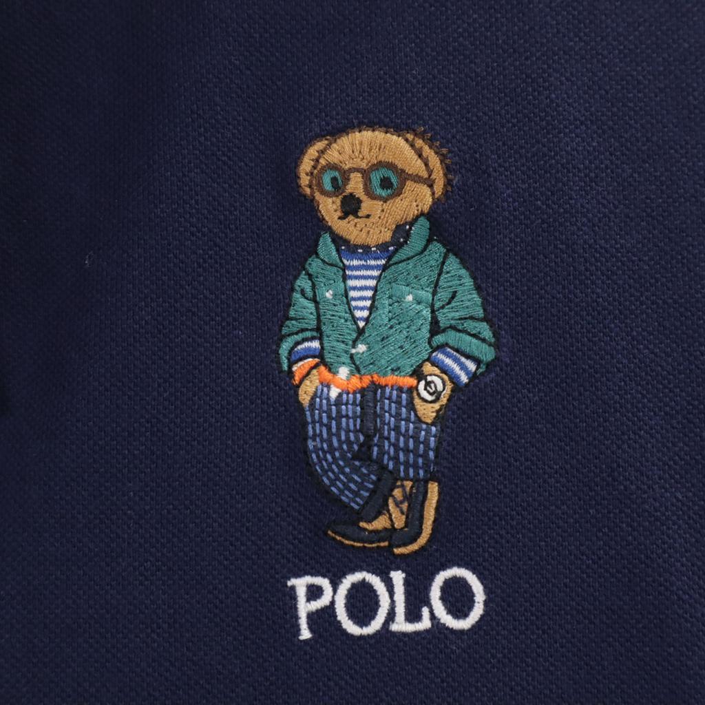 Polo Ralph Lauren Polo Bear Short Sleeve Polo Shirt S Navy Kanoko Fabric Men's Used