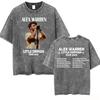 Alex Warren Moon Kunstwerk Musiktour 2026 Vintage Washed T-Shirt Herren Damen Mode Punk Hip Hop T-Shirts Sommer Oberteile Lockeres T-Shirt