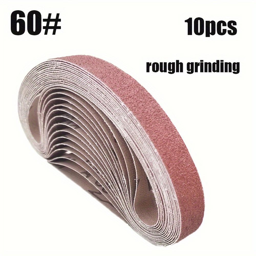 10pcs Belt Set 20.4" X 0.78" Sanding Belts, 60/100/240/320/800 Grits, Small Mini Belt Sander for Woodworking, Metal Polishing
