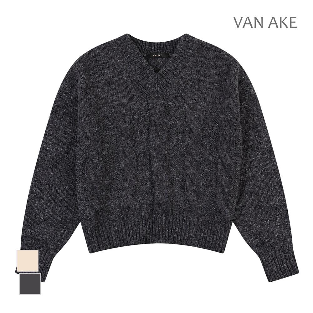 VANAKE V-Neck Cable Knit_Vb41Ktq308Z