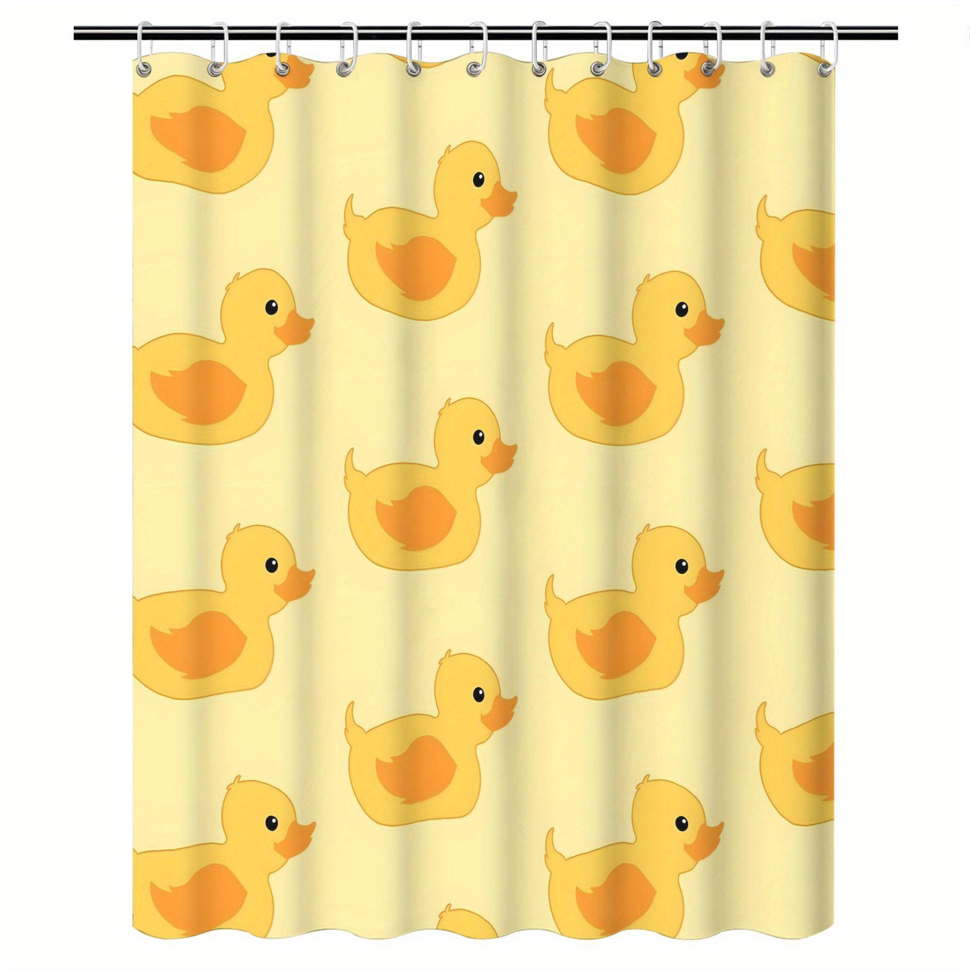 

Cute Yellow Duck Shower Curtain – Playful Duckies Pattern, Kids Bathroom Decor, 70X70In, Includes Hooks W60H190(CM)-1 Pcs