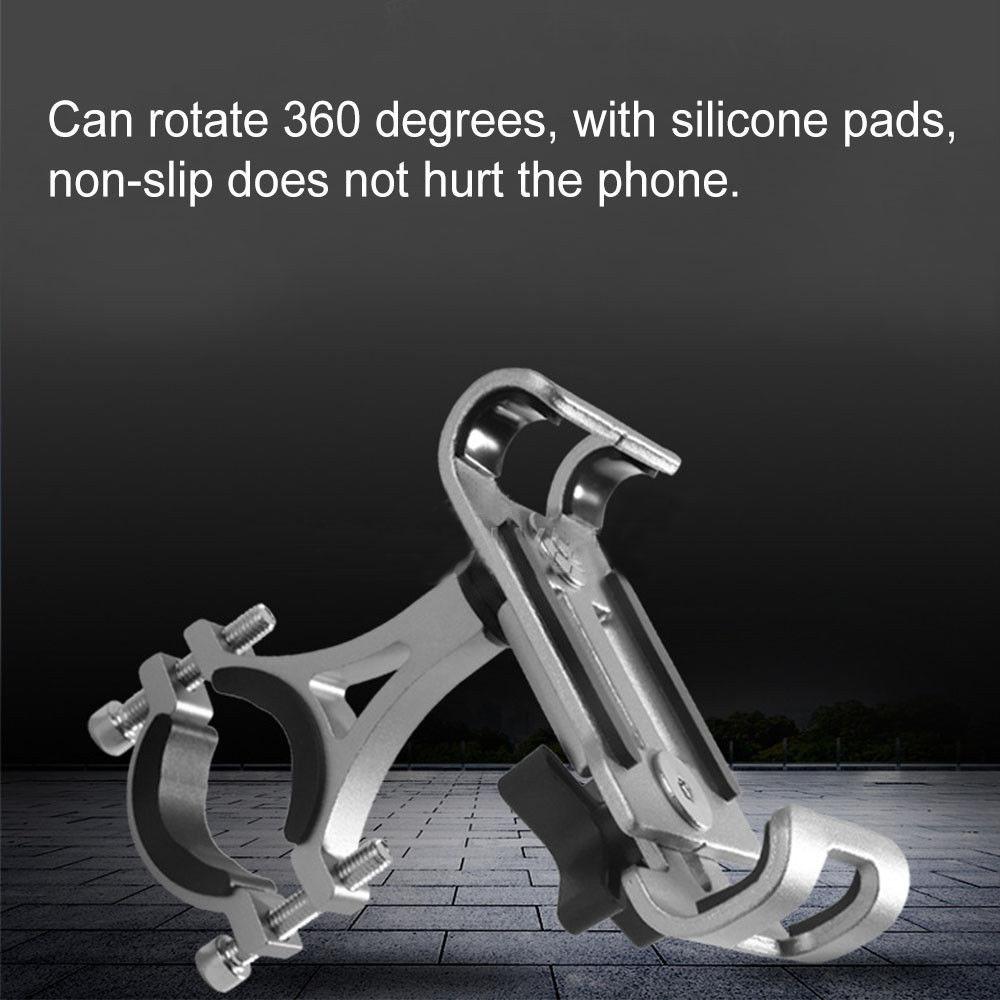 360 Rotate Aluminum Alloy Motorcycle Bicycle Phone Holder Anti-slip Bracket Support GPS Clip Bike Phone Stand for Phone