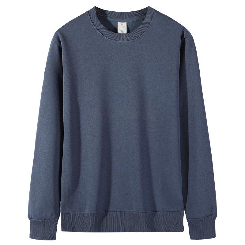 Hua Cotton Round Neck Unisex Hoodie - Autumn/Winter Classic Solid Color