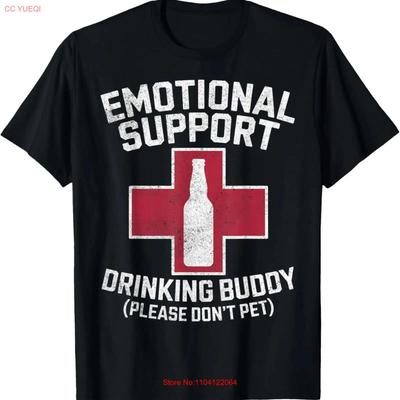 Emotional Support Drinking Buddy Adult Humor Funny T Shirt Vintage Casual Fashion Homme Comfortable Soft Slightly