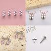 High-Quality F136 Titanium Alloy Pink Zirconia Stud Earring Set Fashionable Cartilage and Lip Piercing Jewelry for Men and Women