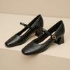 Women's High Heels French Retro Mary Jane Shoes Women's Spring Summer New Simple Small Leather Shoes Flat Bottomed Women's Shoes