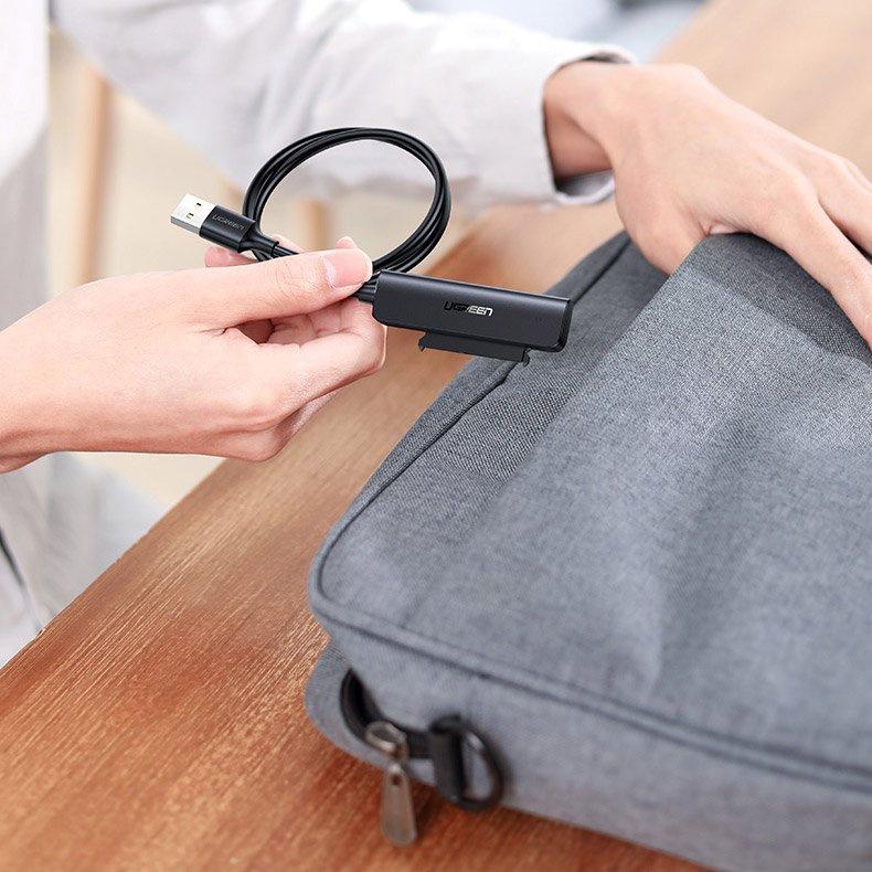 Ugreen USB 3.2 Gen 1 SATA III Adapter for 2.5'' Drives - 5Gbps Data Transfer, Model 70609 CM321, Black