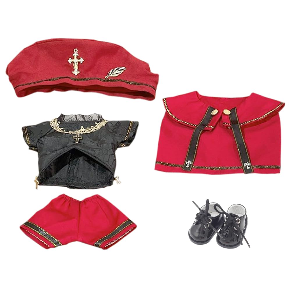 

niannyyhouse 10cm, 15cm, 20cm, 40cm Plush Doll with European Clothes, Hat, Shirt, Pants, Shawl, Leather Shoes, Cotton Doll, Accessories, Dress-Up