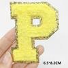 A-Z Big Size Letter Patches For Clothing Yellow Color Iron On Patches On Clothes Sew On Stickers Applications(8Cm)