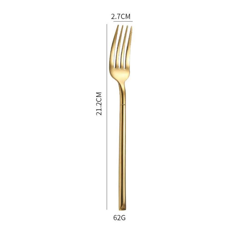 High-grade Gold Cutlery Set: Thickened 304 Stainless Steel Knight Knife, Fork, Spoon for Western Food and Steak (4-piece)