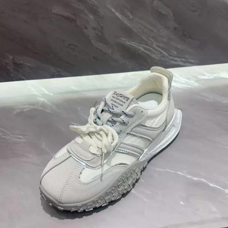 2025 New Hot Sale Women's Vulcanized Sneakers Mixed Color Lace Up Breathable Outdoor Sports Comfortable & Versatile Casual Shoes