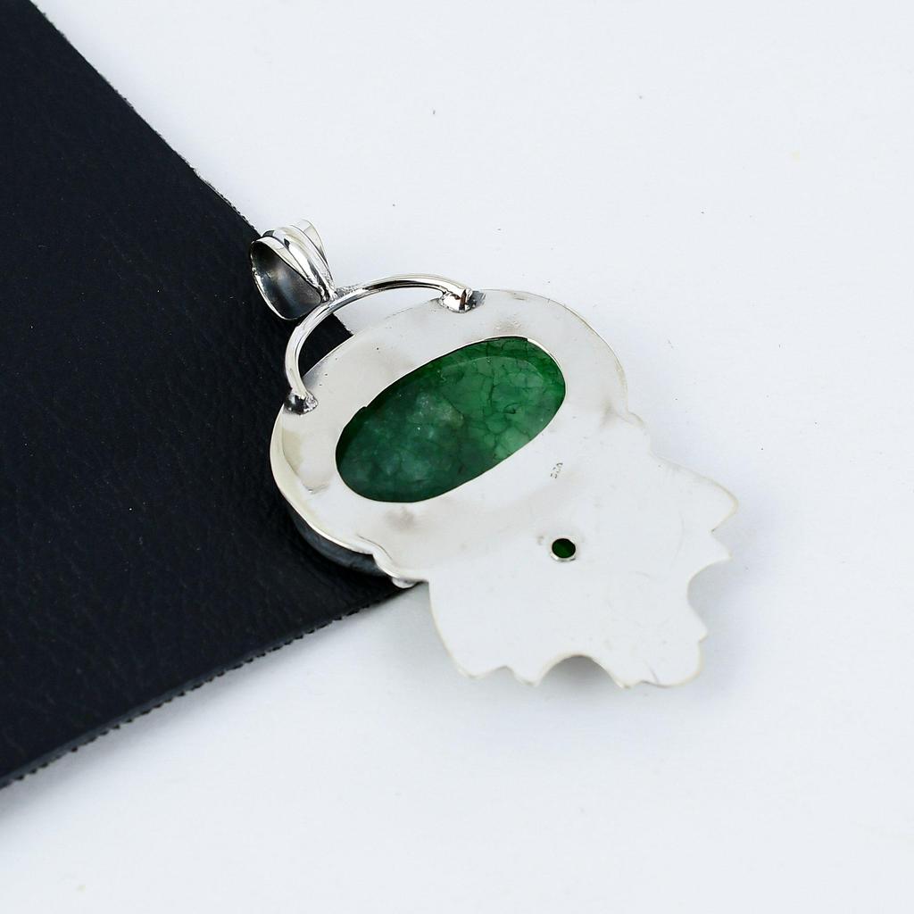 Pandantiv Argintiu cu Piatră Prețioasă Smarald, Turmalină Verde din Argint Sterling 925 - Design Handmade, Bijuterii pentru Purtare Zilnică, Pandantiv Unic Cadou de Ziua de Naștere