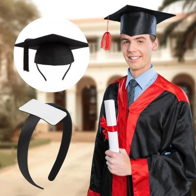 Bandeau de casquette de remise de diplôme, design élastique, feuille adhésive, cerceau pour cheveux, casquette de remise de diplôme, couvre-chef, accessoires pour chapeau