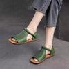 Fish mouth Roman sandals women's 2025 summer new retro style mother shoes comfortable soft bottom flat toe sandals