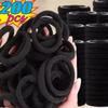200pcs High Elastic Black Cloth Hair Bands for Women Girls Hairband Rubber Band Hair Ties Ponytail Holder Scrunchies Accessories