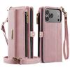 Crossbody Magnetic Card Zipper Solt Wallet Flip Leather Case For iPhone 17 Pro Max 16 Plus 15 14 13 12 11 Long Lanyard Bag Cover