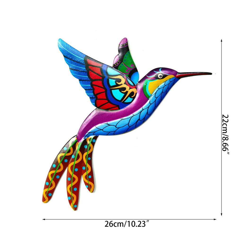 Wrought Iron Hummingbird Ornament 4pcs/set Animal Art Crafts Decor for Indoor Outdoor Garden Yard Door Decoration