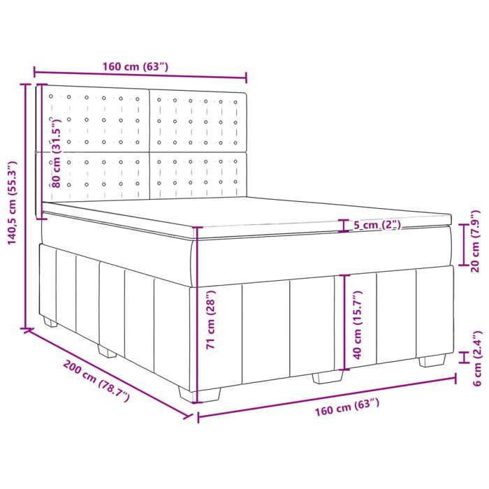 VidaXL Sommier à lattes de lit avec matelas Crème 160x200 cm Tissu 3294038