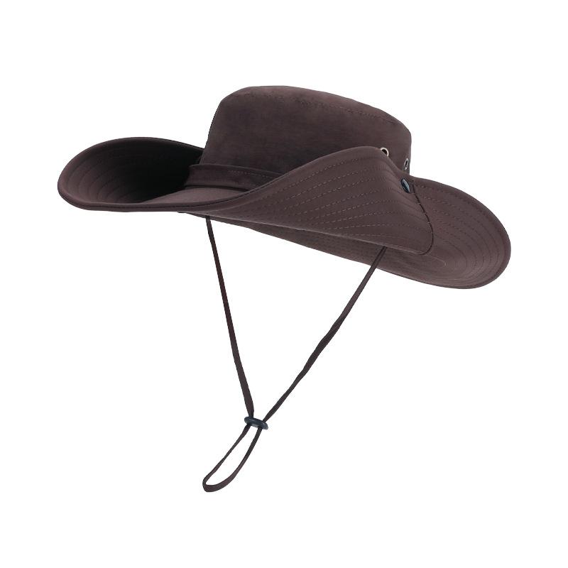 Summer outdoor sun hat oversized brim bucket hat men's mountaineering fishing sun hat quick-drying waterproof sun hat