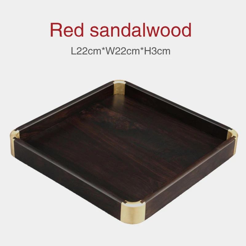 

Подносы из красного дерева для ежедневного использования в отеле Поднос Деревянные поддоны Деревянный чайный поднос Тарелка для закусок Поднос для чая из массива дерева с медной инкрустацией Подносы для фруктов