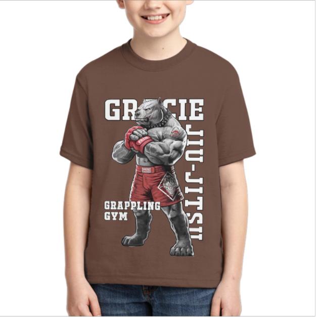 Jiu-Jitsu Grappling Anime Animal Dog Graphic 3D Printed T-Shirt Polyester Kid TShirt Gentle Quick Dry Stretch Childrens T-shirt