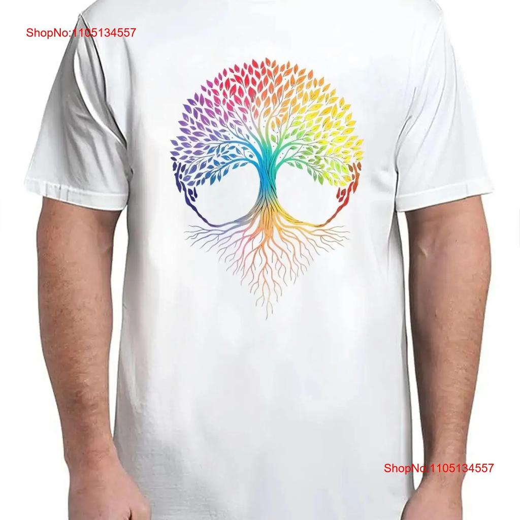 Tree Life Rainbow LGBTQ Cool Gay Pride Flag Ally For Adult S XL T Shirt vintage Washed Comfortable Casual streetwear fashion
