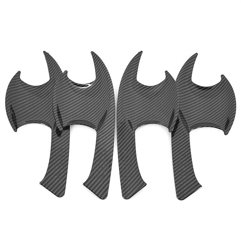 For Honda CITY 2015- Black Carbon Fiber Pattern Car Door Handle Bowl Cover Bezel Trim 2016 2017 2018