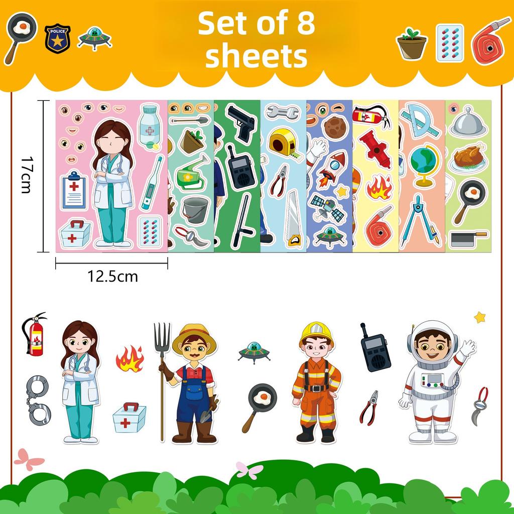 Original Professional Face-changing Children's Baby Puzzle Puzzle Set Sticker