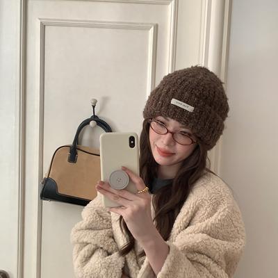 Autumn and Winter Letter Woolen Hat Showing Face Small Knitted Hat Casual Versatile Warm Windproof Ear Protection Couple Hat