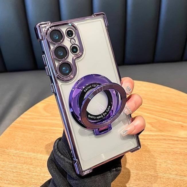 Samsung A Mobile Phone Case G Electroplated Magnetic Suction Bracket A Four-corner Airbag A Transparent A Set of Advanced Sense