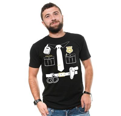 Herren Halloween Lustiges Shirt Polizei Kostüm Halloween Polizeihemden Polizist T-Shirt