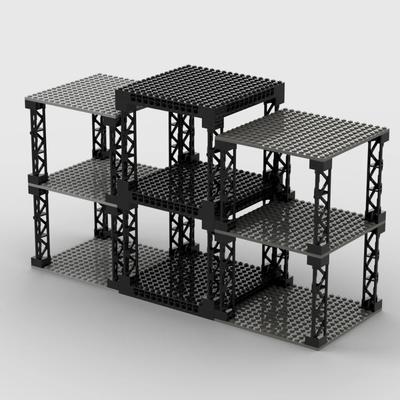 Multifunktionale Bausteine Stapelbares Mehrschichtiges Schreibtisch-Aufbewahrungsregal Simulierte Militärbunker 16x16 Platten-Stützgitter