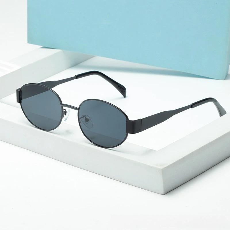 Fashion Retro Oval Sunglasses For Women Vintage Trendy Sun Glasses Women Luxury Small Metal Frame Classic Shades Eyewear  Uv400