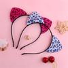 Leopard Print Cats Ear Headband for Casual and Formal Plush Anime Ear Hairband Roleplay Props Hairband for Adult Kids