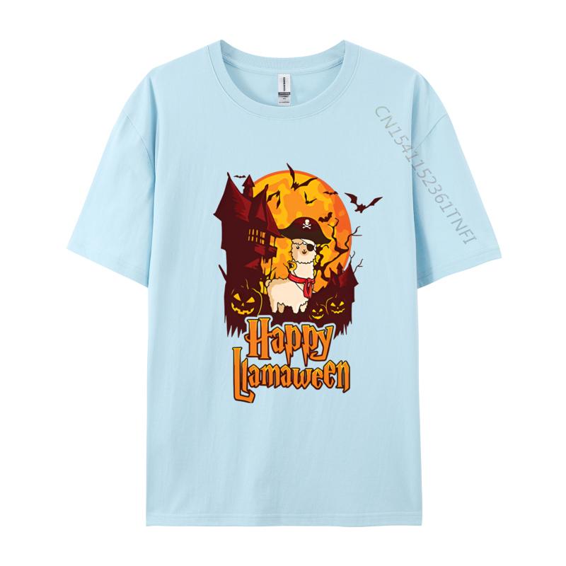 Happy Llamaween Llama Halloween Happy Tshirt Hiphop T Shirts Punk Tshirts For Unisex Top Quality Fashion Print Tees